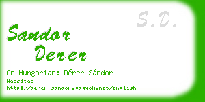 sandor derer business card